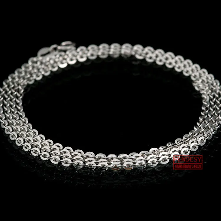 

Ball Bead Chain S925 Silver Necklace Female Clavicle Pure Naked Chain Silver Chain Non-Pendant Chunky Long Beads Necklace Sweate