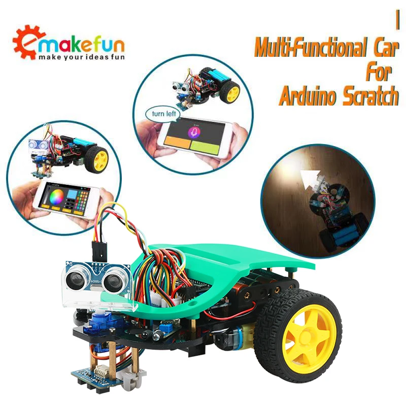 

Smart Robot Car Starter Kit for Arduino R3 with Tutorial,Support iOS/Android,Ps2,WiFi IR Control for Arduino Diy Kit