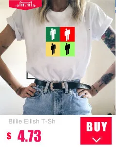Billie Eilish Футболка женская мужская одежда топы футболки Модная Футболка Повседневная с круглым вырезом короткие женские унисекс подростковые футболки