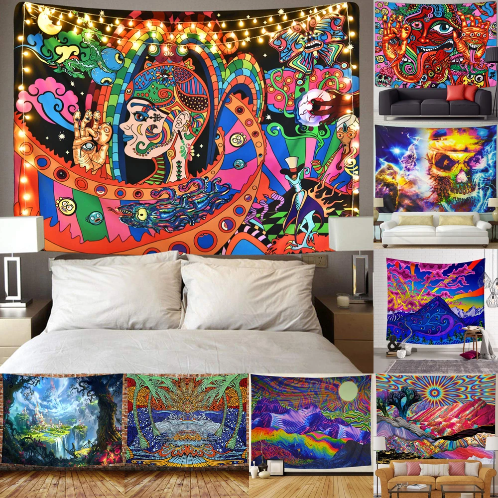 Hippie Mandala Tapestry  Psychedlic Room Wall Hanging Blanket Art Home Decor USA 