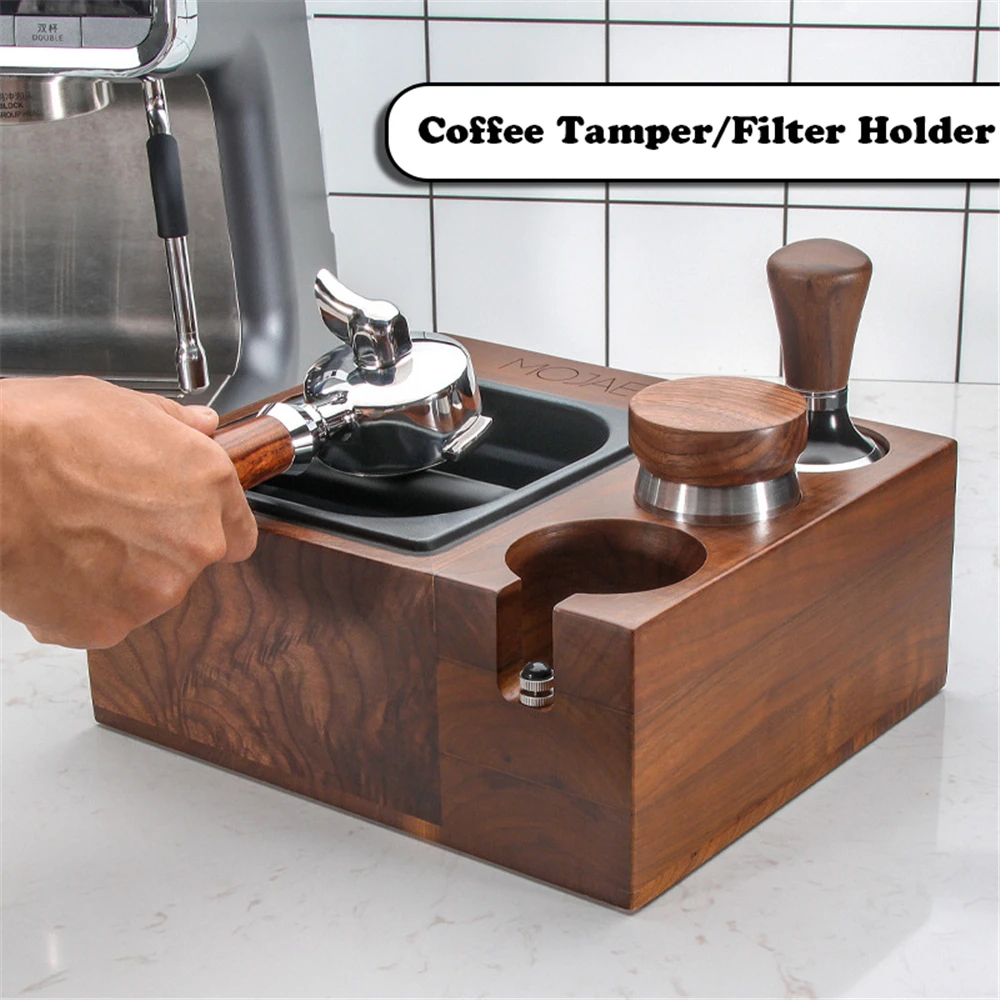 Wood Coffee Filter Tamper Holder Espresso Tamper Mat Stand Cafe Tools