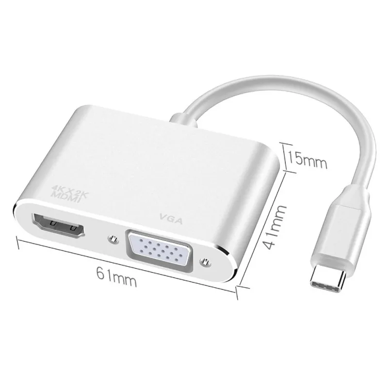 Мульти Порты TYPE-C преобразования HDMI/VGA совместим практически в сдержанном стиле USB адаптер для преобразования