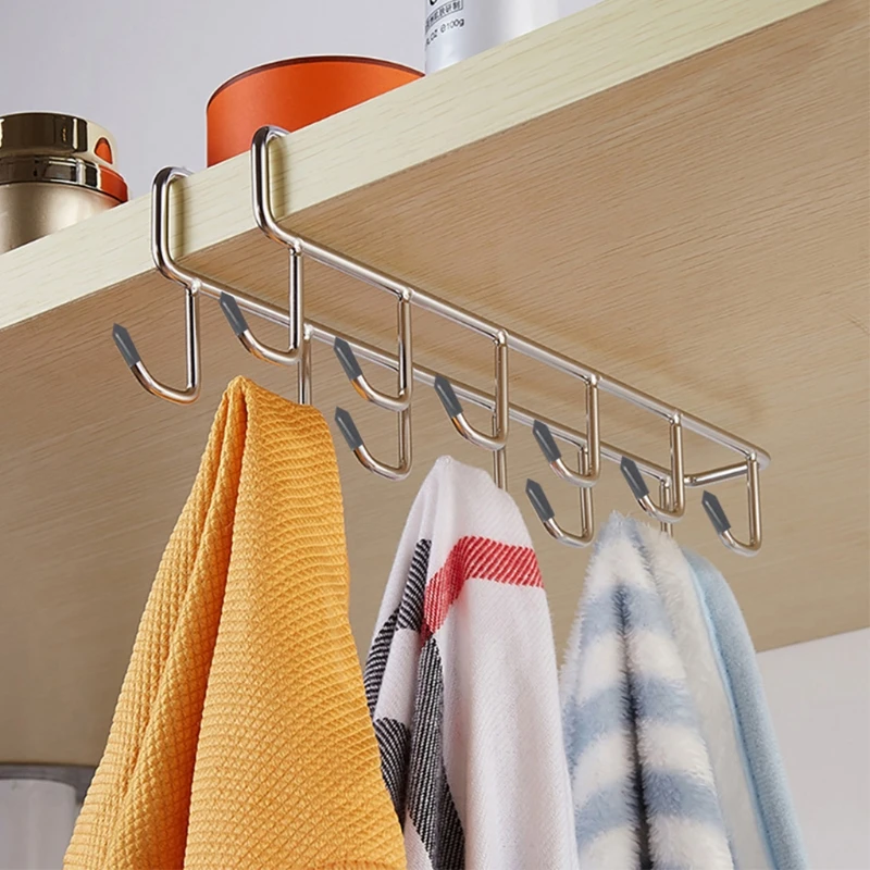 

Door Hanging Coffee Cup Rack without Installation Durable Stainless Steel Holder
