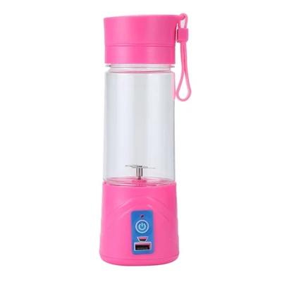 rose red Новая мода и высокое качество портативная соковыжималка чашка аккумуляторная батарея сока блендер 380 мл USB соковыжималка - Цвет: rose red