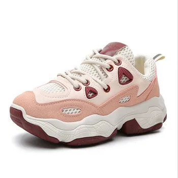 

New girls soft bottom shoes fashion color matching non-slip shock absorption ultra light shoes casual walking shoes women