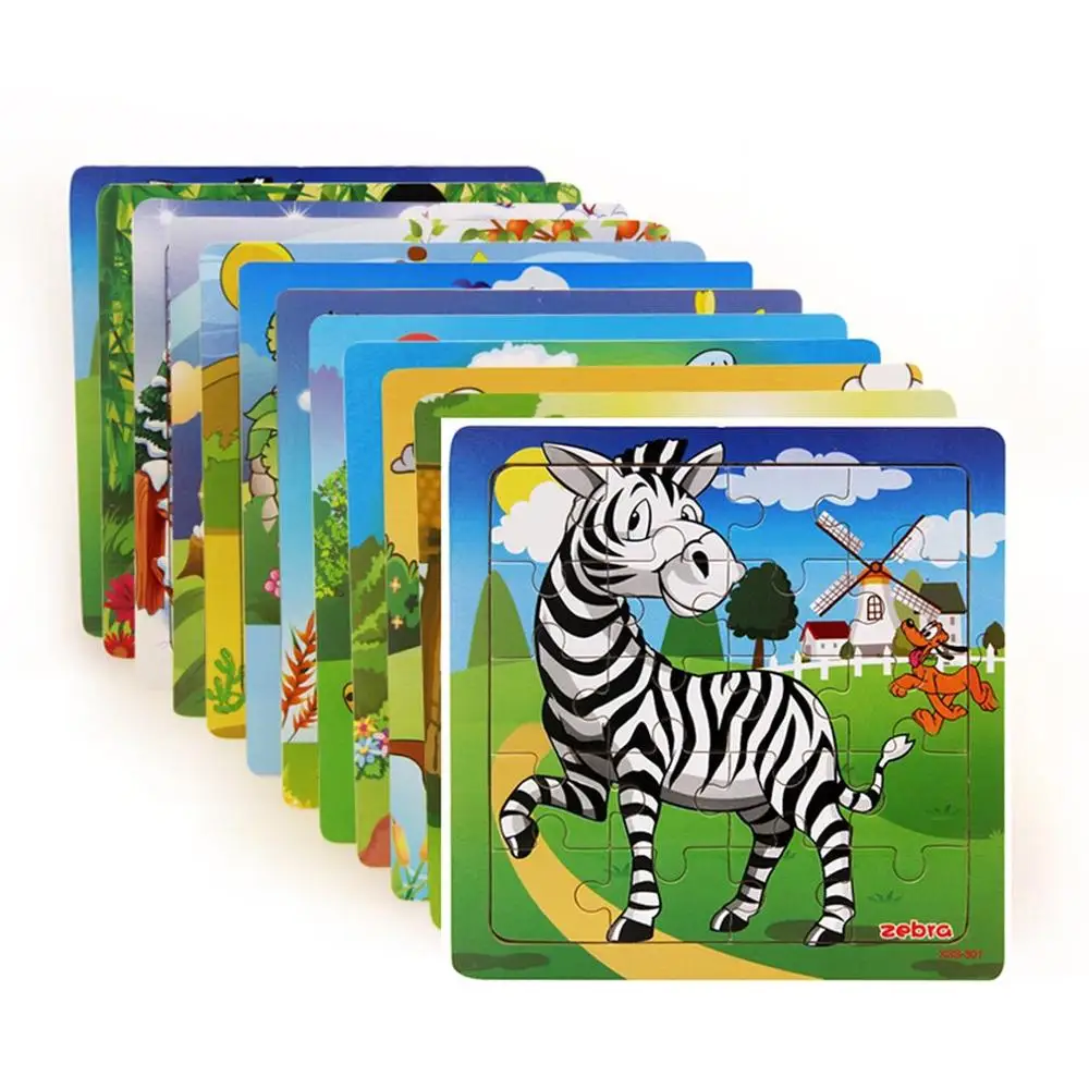 

2019 HOT Small Puzzle Children's Puzzle 20 Pieces Of Woody Forest Animal Shape Story Puzzle Idiom Puzzle Toy Puzzle