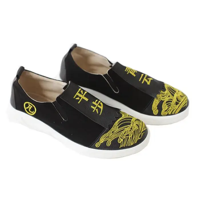 

Original Design men canvas shoes Chinese character pattern national style retro round head Shoes rubber bottom casual shoes