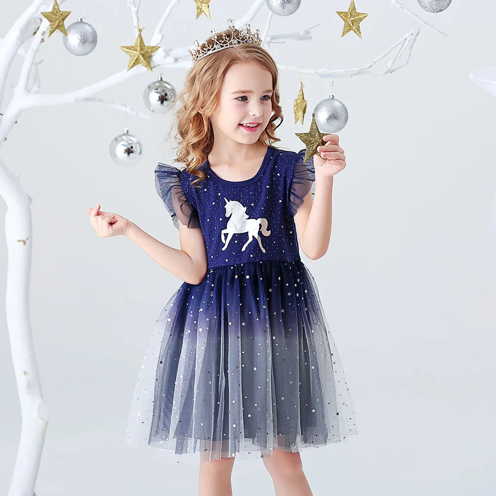 DXTON Girls Clothes 2020 New Summer Princess Dresses Flying Sleeve Kids Dress Unicorn Party Girls Dresses Children Clothing 3-8Y DXTON Girls Clothes 2020 New Summer Princess Dresses Flying Sleeve Kids Dress Unicorn Party Girls Dresses Children Clothing 3-8Y