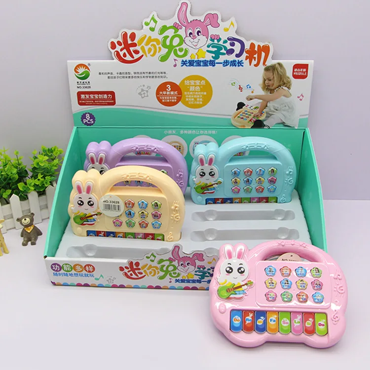 

33628 Cartoon Mini Rabbit Music Piano Sound-And-Light 8 Pack Children Early Childhood Learning Machine Hot Selling Toy