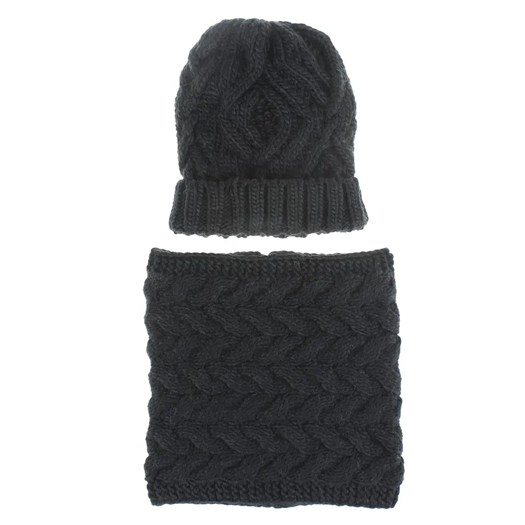 Теплые женские зимние шапки для женщин, набор зимних шапок, набор шапок, шарф, вязаный комплект, теплый для шеи, шарф czapka szalik komplet czapka komin