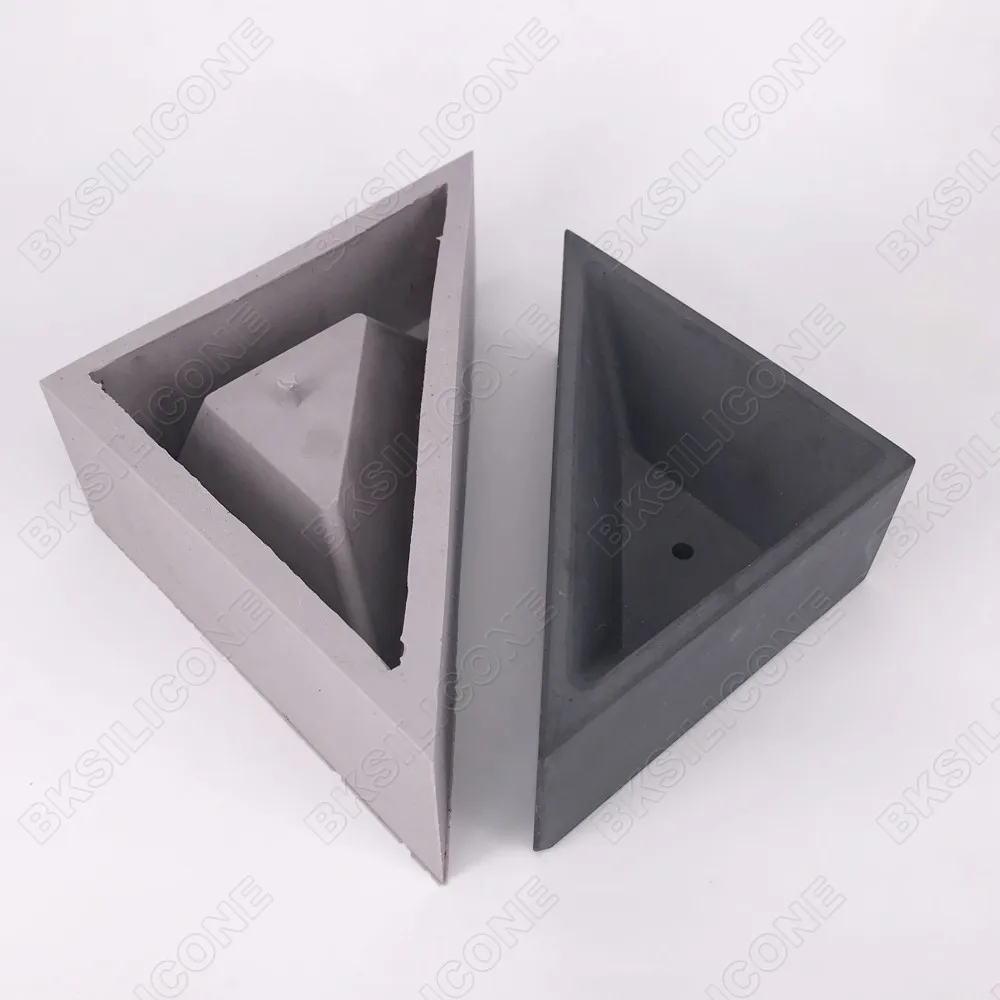 BK2003 большой суккулентный цветочный горшок силиконовая форма треугольная цементная форма напрямую от производителя головоломки серии