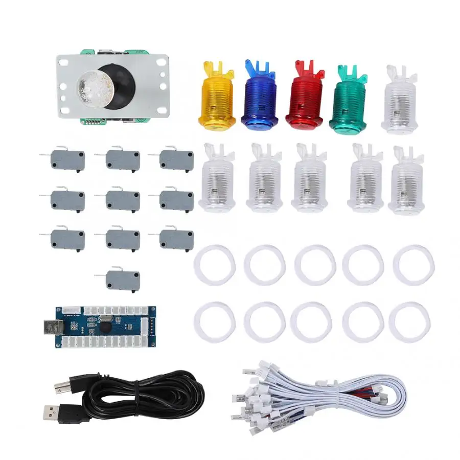 CY-822B Аркада рокер DIY Kit светодиодный MX 8-позиционный джойстик+ USB аудио декодер один Аркады набор клавиш игровые аксессуары