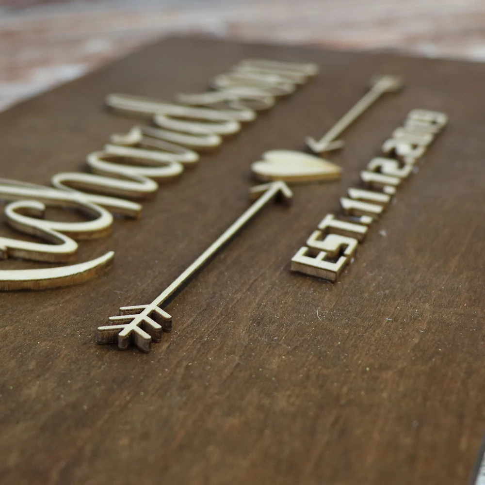 Custom Family Last Name Wedding  Sign Rustic Wedding Wall decor Sign Bridal Shower Gift Established Sign (2)