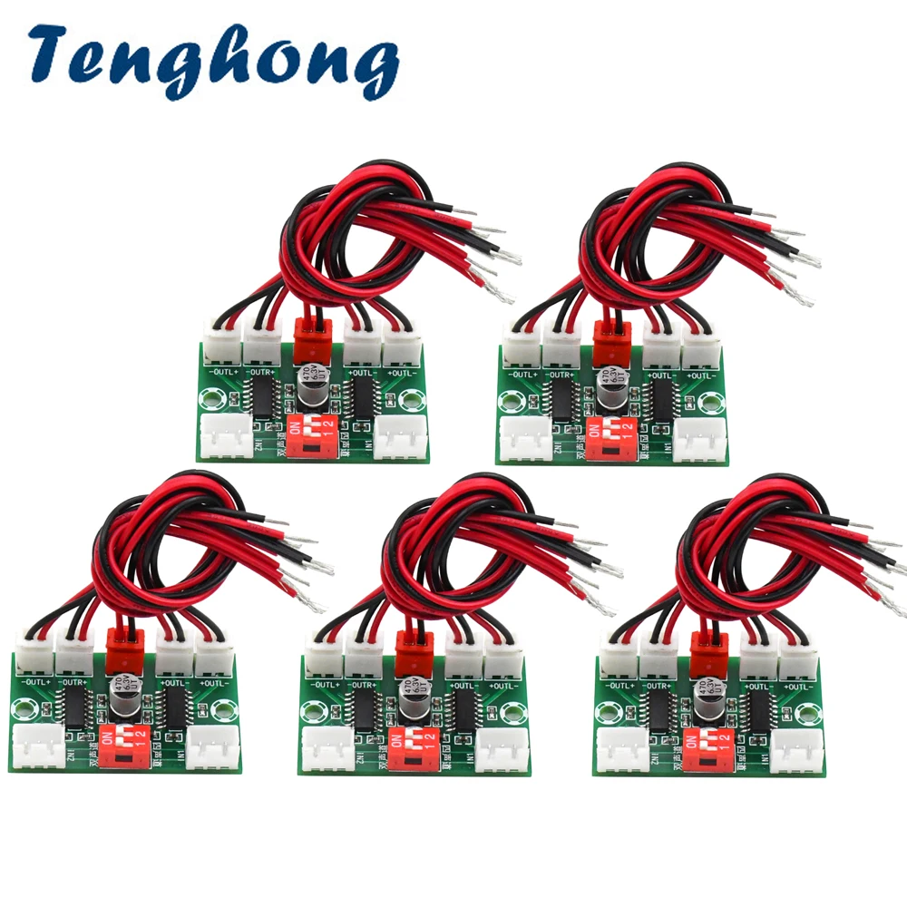 

Tenghong 5pcs Mini PAM8403 Audio Amplifier Board 3W*4 Four Channel Digital Sound Amplifier Board USB 5V Power Home Theater DIY