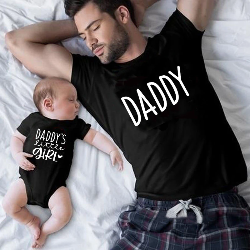 Ropa a juego para papá e hija, camiseta para niña pequeña, padre e