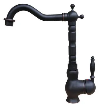 

Black Oil Rubbed Bronze Kitchen Wet Bar Bathroom Vessel Sink Faucet Mixer Tap Single Hole Swivel Spout One Handle mnf341