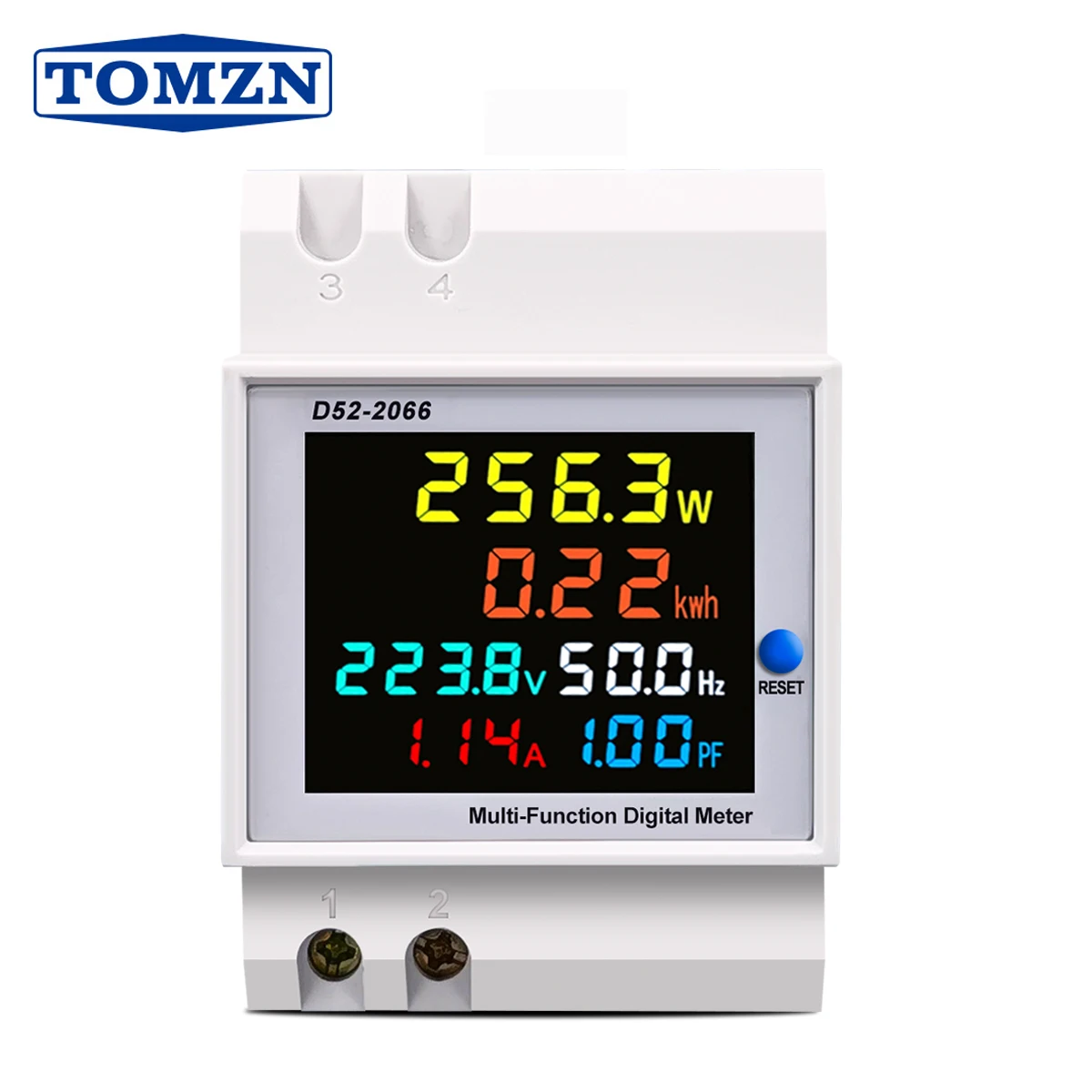 6IN1 din rail AC monitor 110V 220V 380V 100A Voltage Current Power Factor Active KWH Electric energy Frequency meter VOLT AMP