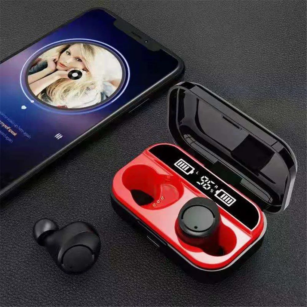 buletooth Earphone Digital LED Display Wireless Earbud X5 Mini Stereo HIFI Sport Earphone with Charging Case For phone