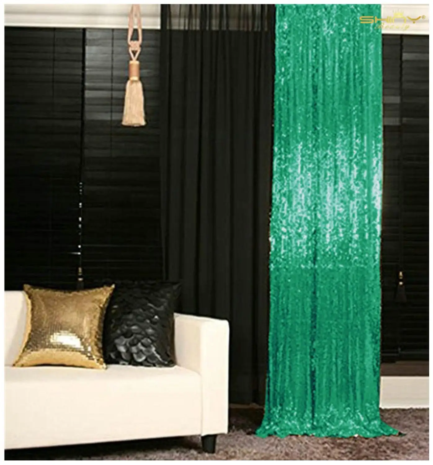 

Shinybeauty Green Party Decoration Wall Christmas Backdrop Christmas Green Sequin Background-M190727