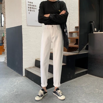 

ZOSOL 2020 New Style Loose-Fit CHIC Capri Beige Pants Slimming Straight-leg Pants Jeans