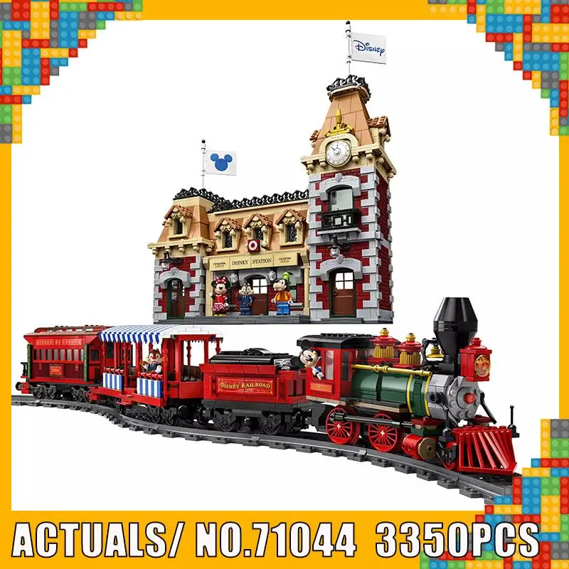 

New blocks J11001 Dlsney Train And Station Compatible legoingly 71044 Building Bricks Educational Toy Christmas Best Xmas Gifts