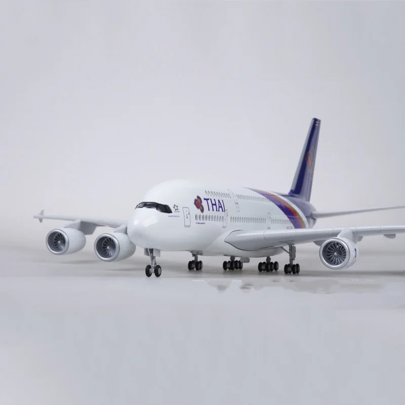 

1/160 Scale Airplane Airbus A380 Thailand THAI Airline Model With Light Diecast Resin Air Plane Collection Kids Birthday Gift