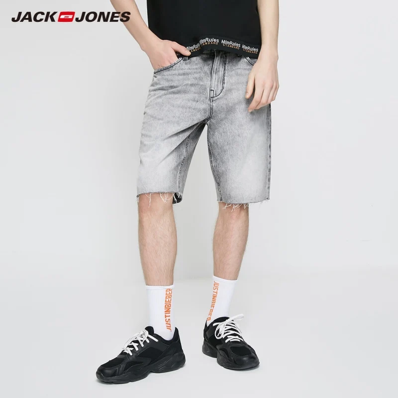 Мужские джинсовые шорты JackJones потертые зауженные 219243516|Шорты| |