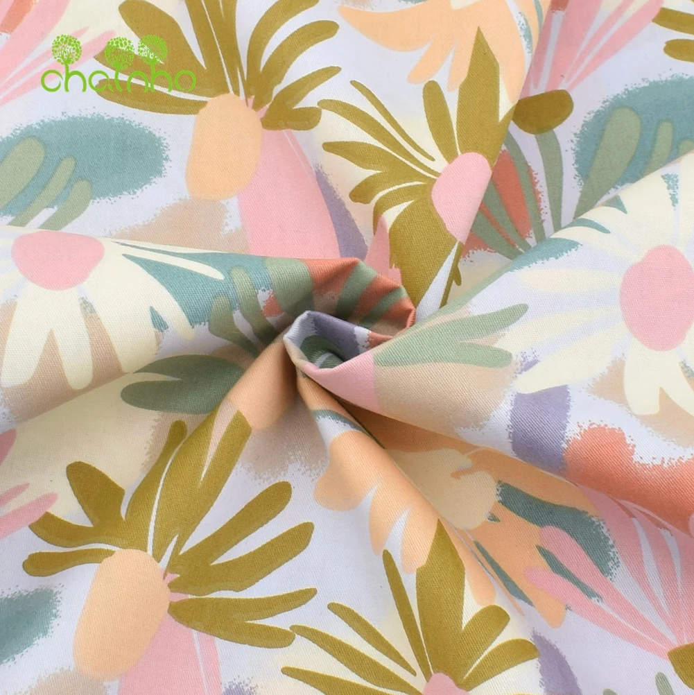 Printed Twill Cotton Fabric,Cream Color Series,Patchwork Clothes For DIY Sewing Quilting Baby & Children's Bedclothes Material