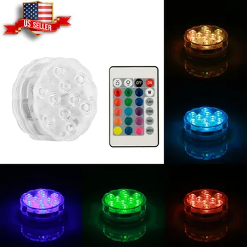 

Waterproof Battery Operated Multi Color Submersible LED Underwater Light for Fish Tank Pond Swimming Pool With Remote Control