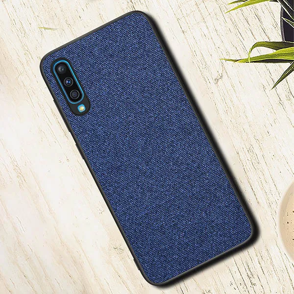 ACCEZZ для samsung Galaxy A50 чехол для телефона, холст, ультра тонкий анти-осенний чехол, сумка, Защита для samsung Galaxy A50, оболочка, Fundas - Цвет: Синий