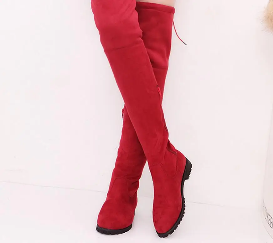 SELLING Thigh High Boots Female Winter Boots Women Over the Knee Boots Flat Stretch Sexy Fashion Shoes New Riding Boots 43