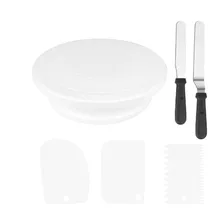 6 шт. Противоскользящий Набор для торта, 3 шт., скребок с пластиковой ручкой, лопаточка из нержавеющей стали