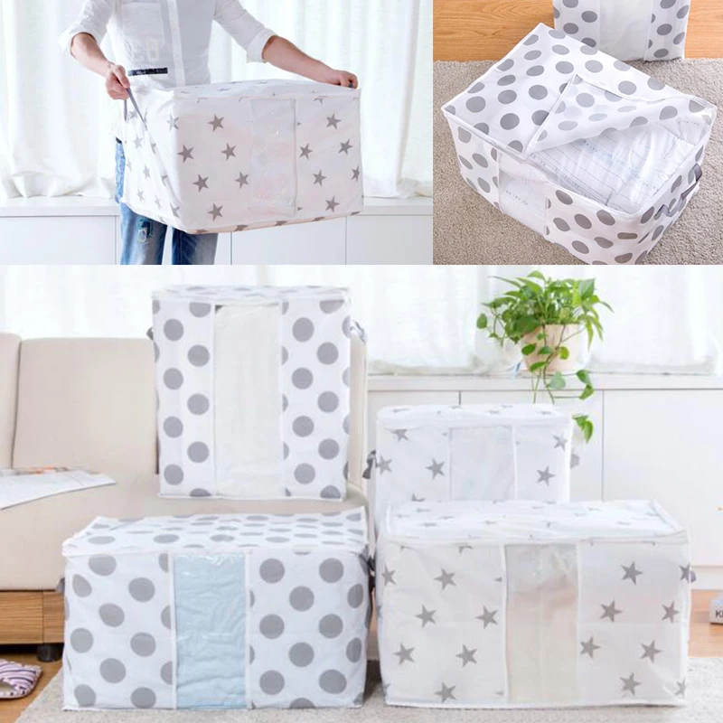 Large Non-Woven Clothes Quilt Storage Bag Box Organizer Home Garden Organizing