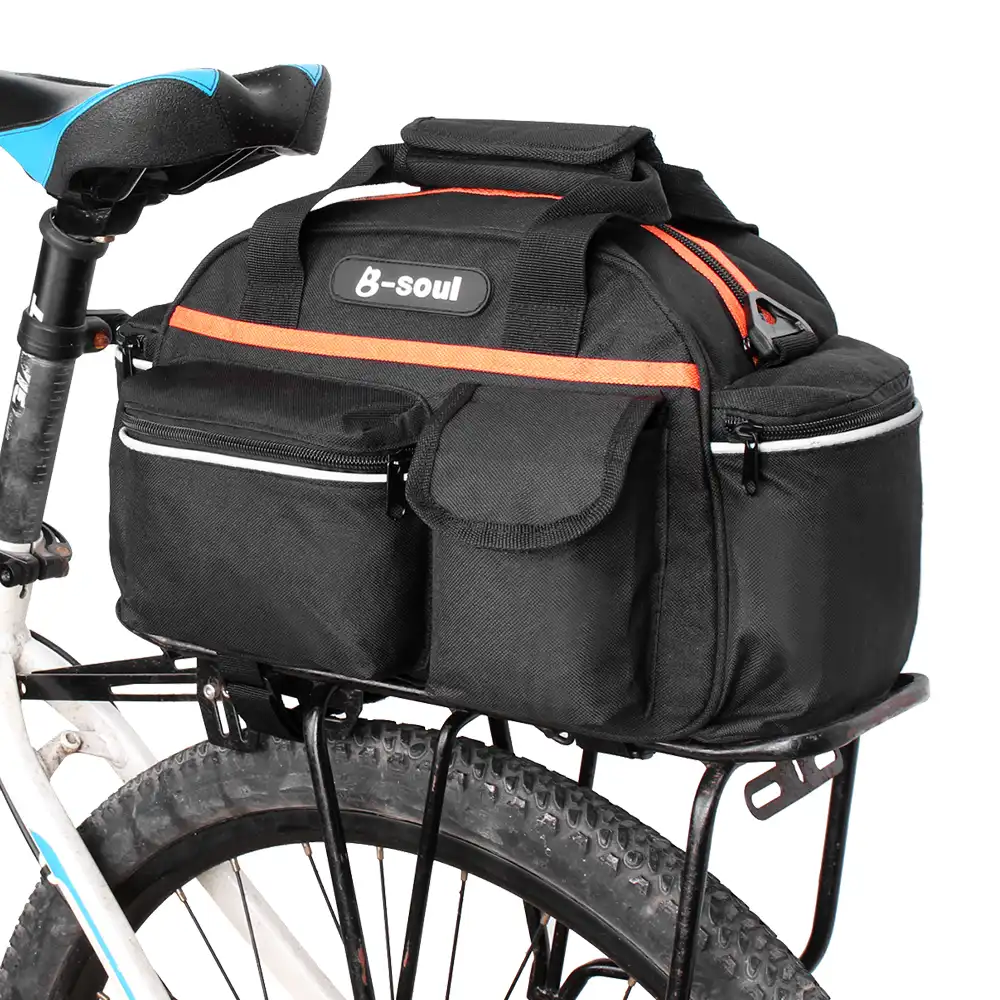 Kacniohen Bicycle Bag Waterproof Bike Saddle Storage Bag Dual Bottle Cage Tail Bag Cycling Sundries Organizer