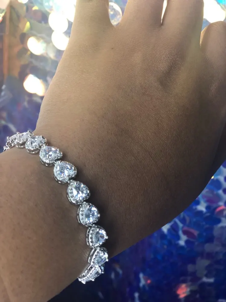 Choucong CharmLovers, браслет в форме сердца, AAAAA, кубический цирконий, серебряные, вечерние, свадебные браслеты для женщин, свадебные, модные украшения