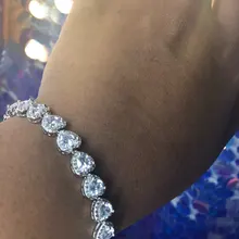 Choucong CharmLovers, браслет в форме сердца, AAAAA, кубический цирконий, серебряные, вечерние, свадебные браслеты для женщин, свадебные, модные украшения