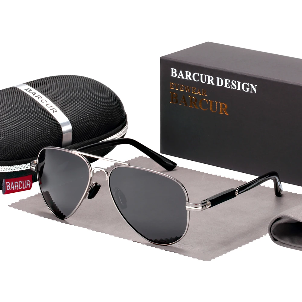 Skup BARCUR spolaryzowane męskie okulary przeciwsłoneczne okulary przeciwsłoneczne pilotki dla akcesoria dla mężczyzn jazda samochodem łowienie ryb turystyka okulary óculos Gafas De Sol