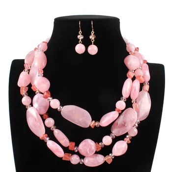 

European and American Necklace suit crystal resin clavicle chain geometric exaggeration multi-layer spring and summer Necklace