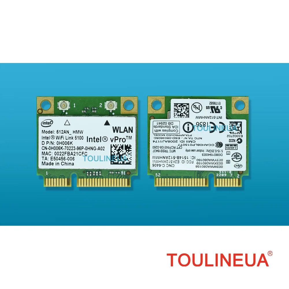 

Для Intel WiFi link 5100 intel5100 AN 5100AN 300 Мбит/с 2,4 и быстрая беспроводная сетевая карта Wi-Fi