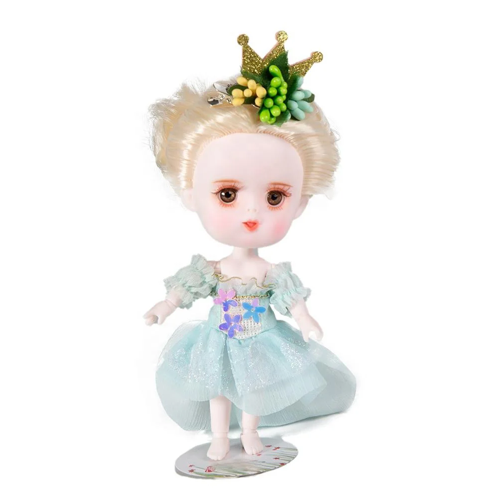 BJD кукла 1/12 мечта сказочные куклы 26 шарнирная кукла для девочки подарок игрушки ob11 кукла мини-кукла с одеждой обувь 14 см милый подарок - Цвет: Deep Sky Blue