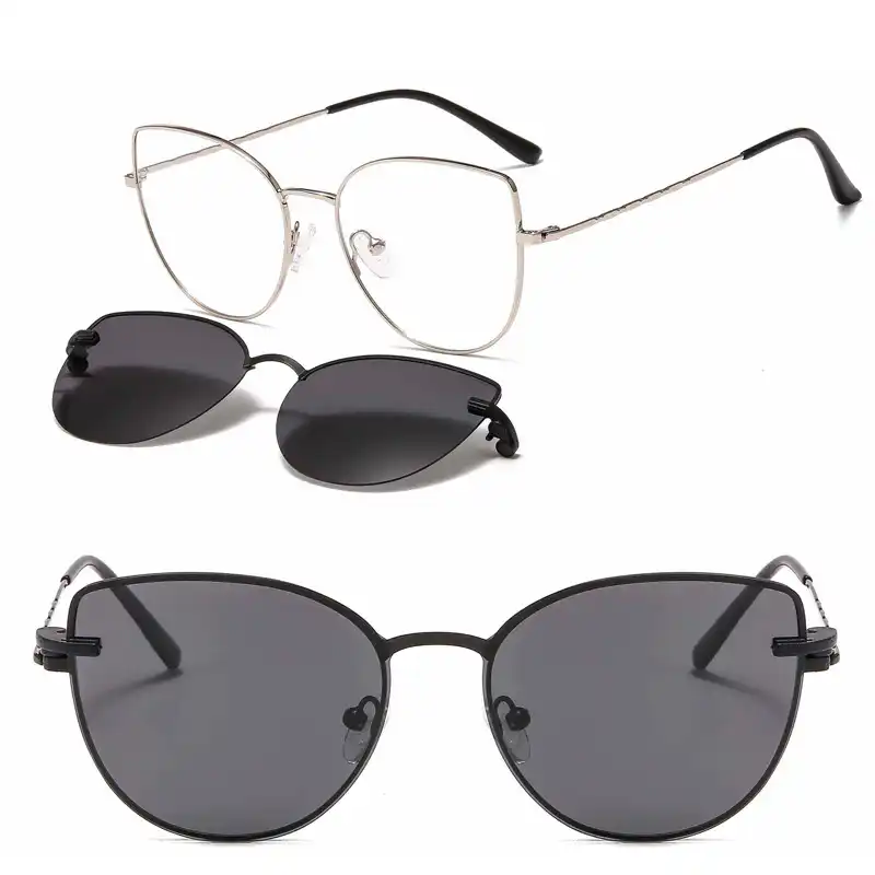 Metal Clip On Sunglasses Retro Shape Desiger S Halfrim Optical Glasses Frame Megnatic Clipping Polarized Sunglasses Lenses Hw925 Women S Eyewear Frames Aliexpress