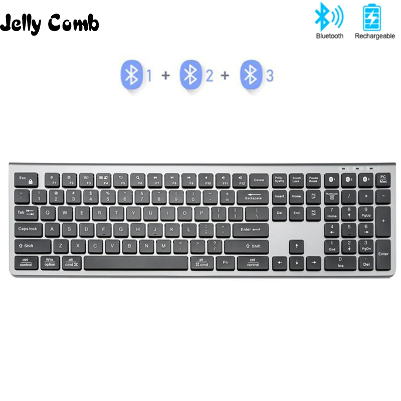Jelly Comb Bluetooth Wireless Keyboard For Ipad Tablet Laptop 108 Keys