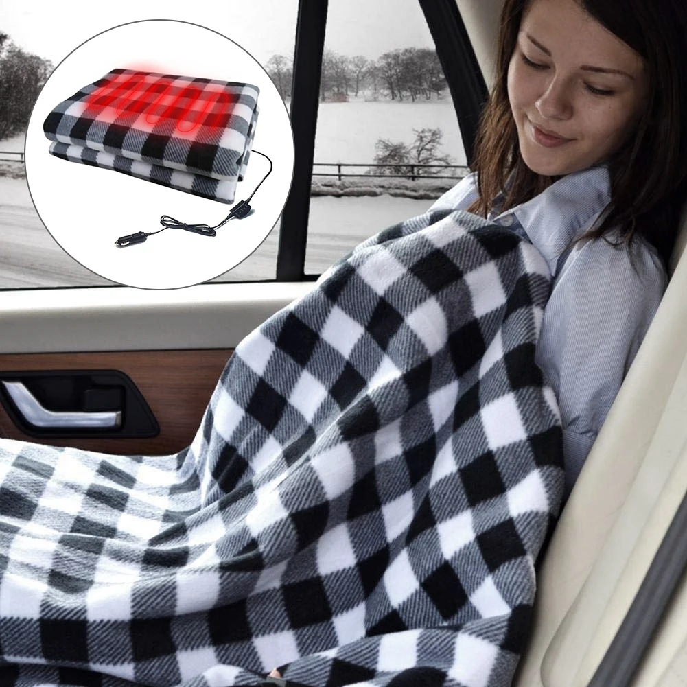 

145*100cm 12V Car Heating Blanket Lattice Energy Saving Warm Autumn Winter Car Electric Blanket Automotive Constant Temperature