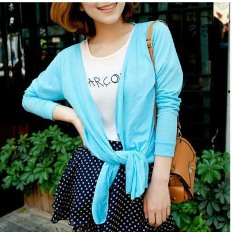 

2018 Summer Women's Sun Protection sweaters white off Long Sleeve Transparent Design Air Conditioning Cardigan plus size