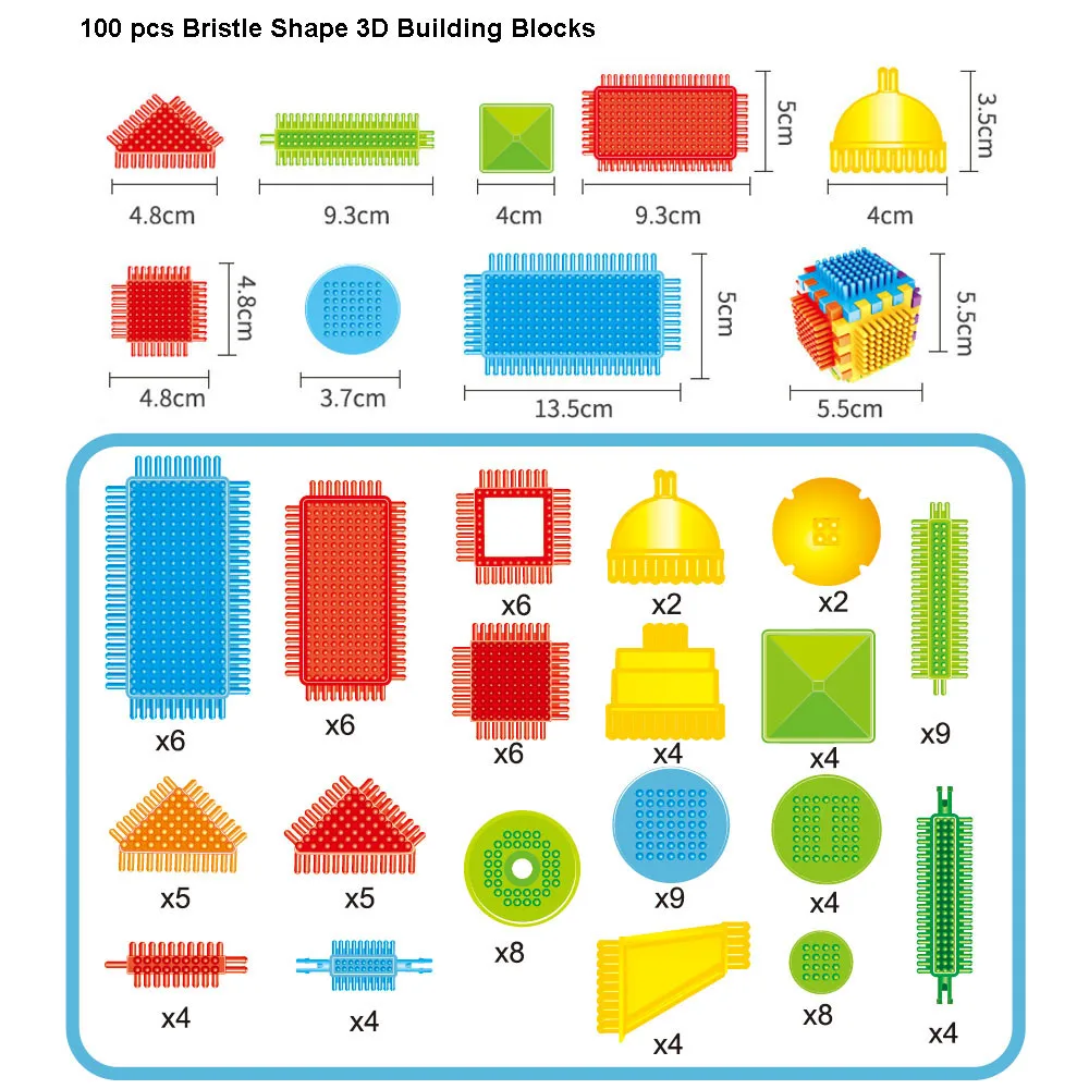 Yaratıcı 100 adet kıl şekli 3D yapı taşları fayans inşaat Playboards oyuncaklar ebeveyn-çocuk interaktif eğitici oyuncaklar