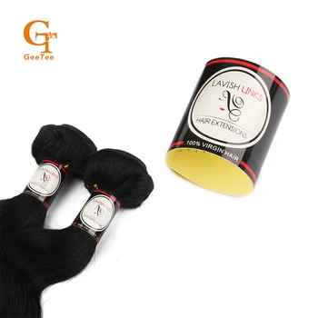 

Customized OEM Human Virgin Hair wrapping paper stickers Custom self adhesive hair extentension bundle wrap stickers labels tag