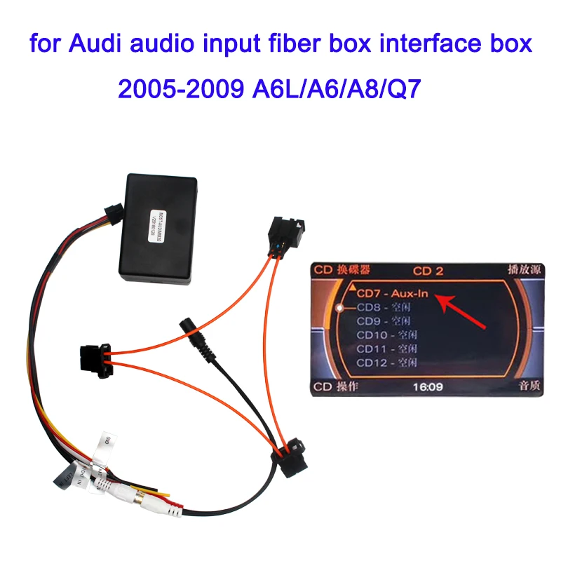 US $68.99 Audio Input Decoder For Audi 20052009 A6 A6l A8 Q7 Aux Automotive 2g System External Audio Input Optical Fiber Decoder
