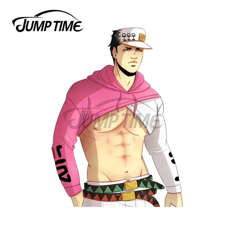 

JumpTime 13x6,5 см кроп-топ Jotaro, Стикеры для автомобиля, самодельные Стикеры, модная Водонепроницаемая 3D печать на заказ, наклейка на окно для кемпера