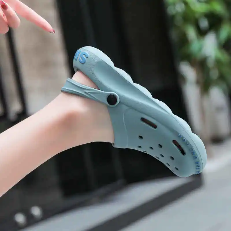 Large Sizes Woman's Slippers High Quality Half Sandals Women 2023 Couple Sandals Man Summer Waterproof Beach Hole Shoes Flat G28