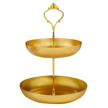 

Nordic Style Home Kitchen Earrings Necklaces Snack Holder Bedroom Double Layer Display Tabletop Large Capacity Fruit Tray Stand